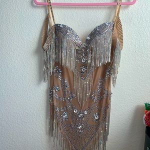 Rhinestone bodysuit dress
